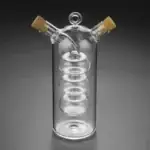 Vase en verre transparent de style scientifique avec deux bouchons en liège, conçu pour la décoration ou l'expérimentation. Parfait pour un décor de style laboratoire ou scientifique.