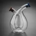 Balancier en verre de laboratoire avec deux cols inclinés, idéal pour expériences scientifiques ou décoration.