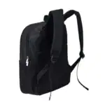 Sac à dos noir pour étudiants et professionnels, pratique et résistant, idéal pour transporter livres, ordinateur portable et accessoires avec confort et style.