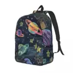 Sac à dos enfant avec design planètes et étoiles, parfait pour les amateurs d'astronomie et de sciences. Idéal pour l'école ou les activités ludiques, alliant style et passion pour l'univers.