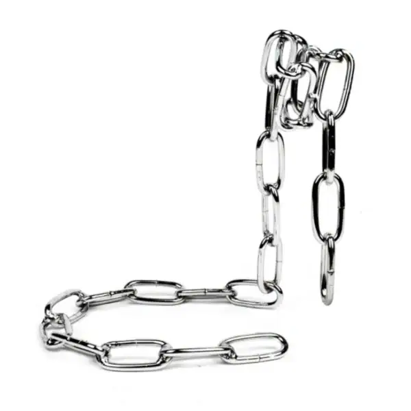 Chaîne en acier inoxydable, idéale pour la décoration de laboratoire ou comme accessoire scientifique.