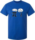 T-shirt scientifique avec symbole pi et message humoristique "Get real! Be rational!" en français.