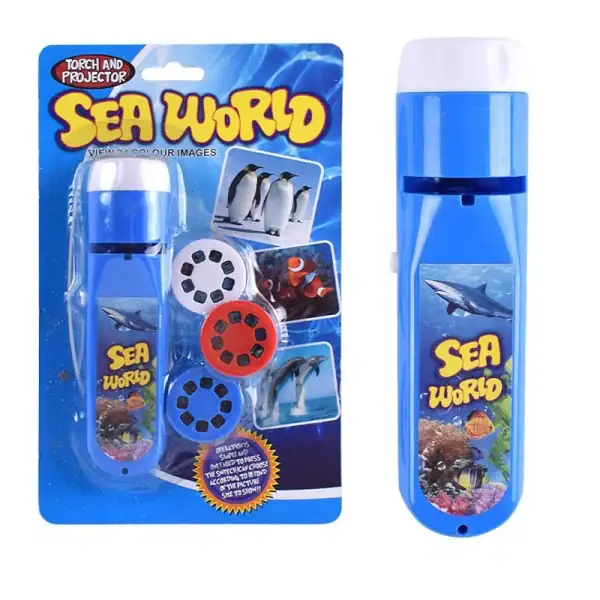 Balade lumineuse sous-marine pour enfants avec projection d'images marines.