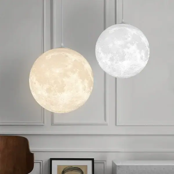 Lampe suspendue en forme de lune, éclairage d'ambiance pour intérieur.