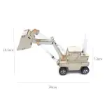 Une petite excavatrice en bois, idéale pour la décoration ou l'apprentissage scientifique.