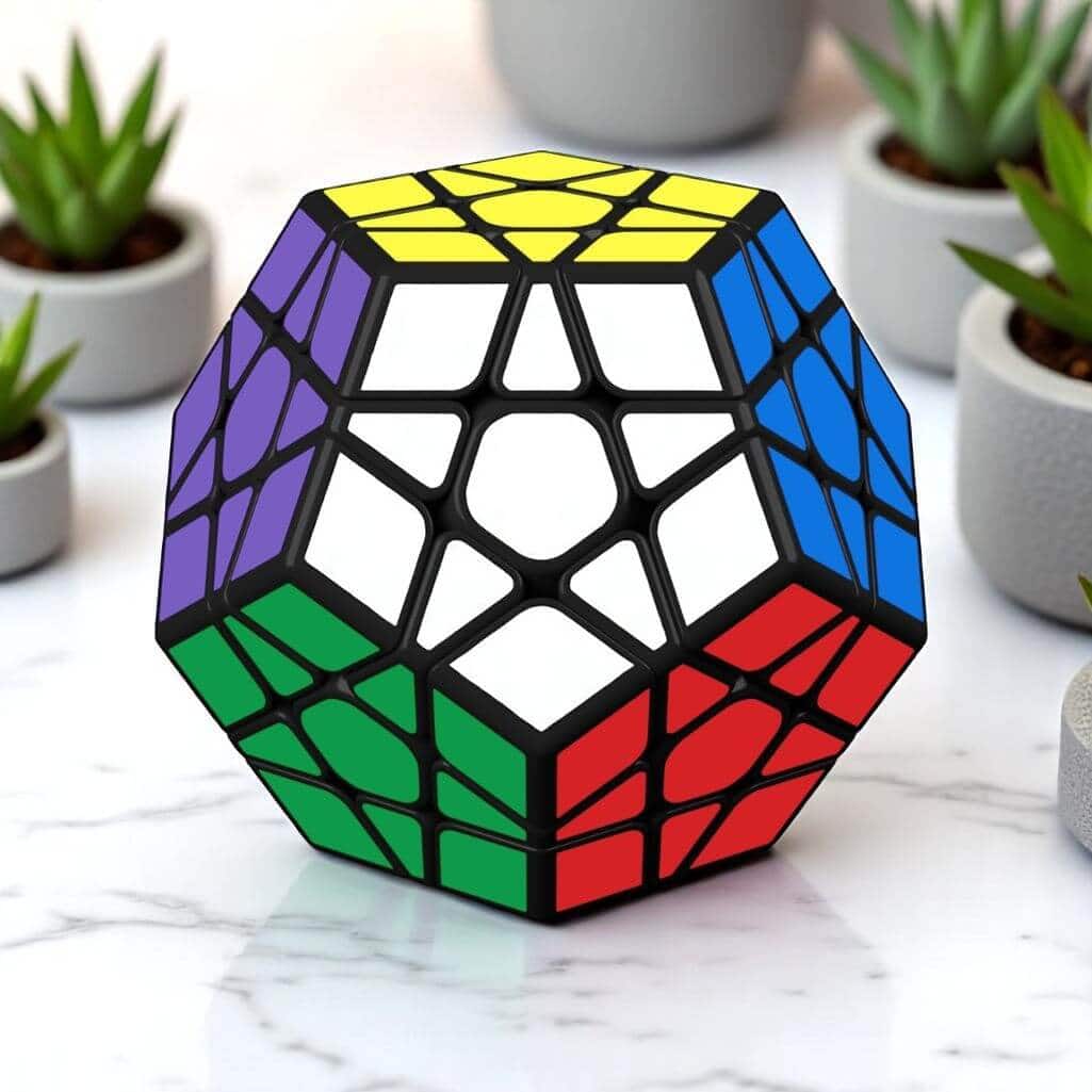 Cube Rubik géant 3D multicolore, parfait pour la décoration scientifique ou comme objet de collection.