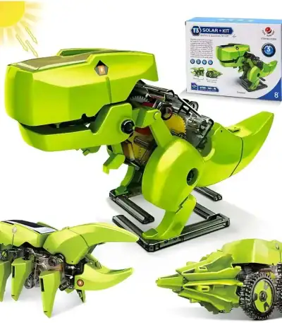 Robot dinosaure solaire, jouet éducatif pour enfants, décoration scientifique innovante.