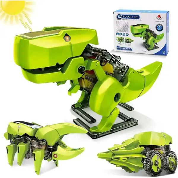 Robot dinosaure solaire, jouet éducatif pour enfants, décoration scientifique innovante.