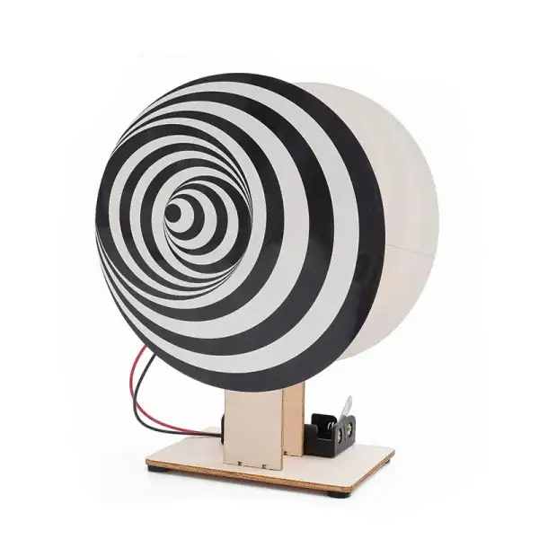 Illusion optique en spirale noire et blanche, créée pour un effet visuel hypnotique, idéale pour la décoration scientifique ou éducative.