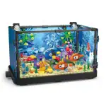 Bocal d'aquarium éducatif avec décorations marines en plastique, parfait pour l'apprentissage et la décoration. Idéal pour stimuler la curiosité des enfants et créer un environnement marin minia.