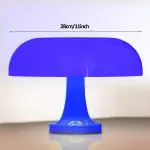 Lampe de bureau en forme de champignon, éclairage LED bleu, design moderne et original pour décoration scientifique ou geek.