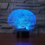 Lampe décorative en forme de cerveau en 3D avec éclairage LED bleu, idéale pour la décoration scientifique ou moderne.