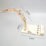 Modèle de pince à pince en bois pour expériences scientifiques, mesurant 350mm de long, 230mm de large et 70mm de haut, idéal pour projets éducatifs et expérimentations.