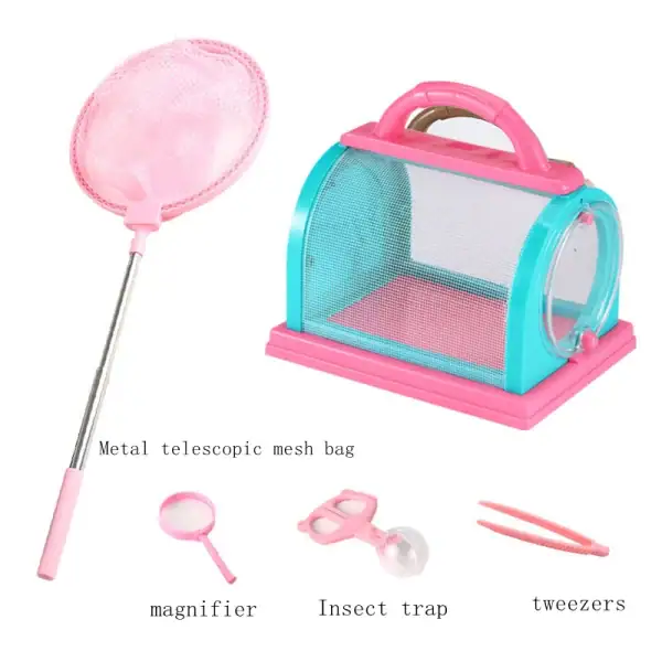 Filet à insectes en métal avec sac en filet pour attraper et observer les insectes facilement. Parfait pour les activités éducatives et la découverte de la nature.