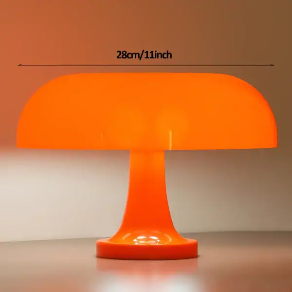 Lampe de table design orange, 28 cm, idéale pour la décoration intérieure et l'éclairage d'ambiance.