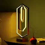 Lampe décorative en forme de chiffre 0 avec éclairage LED chaud, design contemporain, idéale pour décoration intérieure scientifique ou moderne.