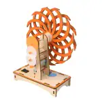 Pérpétuelle de l'énergie mécanique, modèle éducatif pour démonstration scientifique, avec engrenages orange et mécanisme en bois, idéal pour l'apprentissage de la physique.