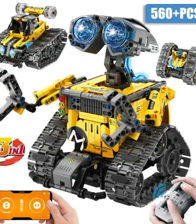 Robot éducatif programmable avec caméras et chenilles, parfait pour stimuler l'apprentissage scientifique et technologique chez les enfants et adolescents.