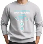 Pull avec motif ADN et message humoristique sur la déverrouillage des gènes.