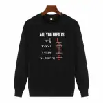 Pull algèbres avec formules mathématiques et symbole de mathématiques en rouge sur sweat noir.
