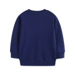 Sweat-shirt à manches longues bleu marine pour enfants, en coton doux, idéal pour l'automne et l'hiver, avec un design simple et confortable.