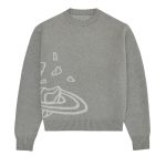Pull en laine gris clair avec motif scientifique discret, idéal pour une décoration de style scientifique ou pour un look décontracté inspiré de la science.