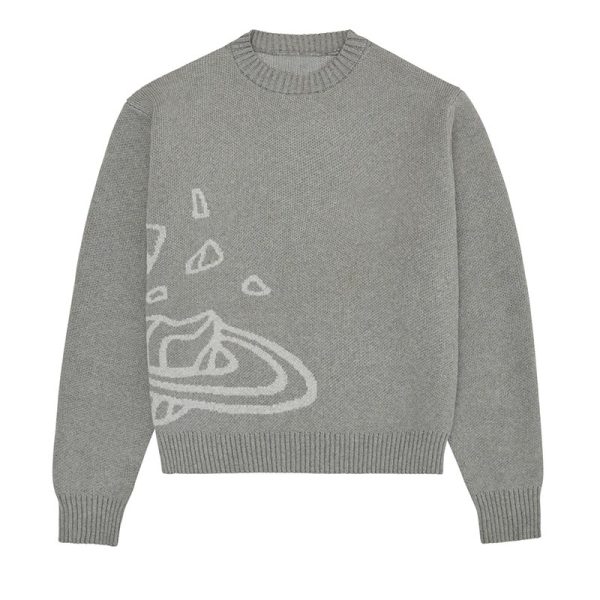 Pull en laine gris clair avec motif scientifique discret, idéal pour une décoration de style scientifique ou pour un look décontracté inspiré de la science.