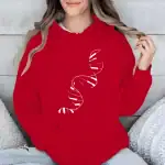 Vêtement à capuche rouge avec motif ADN blanc, parfait pour les amateurs de science et de biologie. Confortable et tendance, idéal pour afficher votre passion pour la génétique.