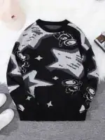 Pull scientifique à motifs d'astronomie et d'astres, parfait pour les amateurs de science et de décoration intérieure inspirée de l'univers.