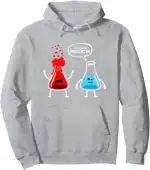T-shirt avec illustration de deux fioles anthropomorphiques, une en colère et une en tristesse, avec un message humoristique sur la sur-réaction.