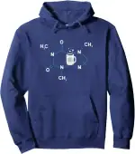 Polaire bleue avec motif moléculaire et mug scientifique, idéale pour les amateurs de science et de chimie, alliant style et passion pour la recherche.