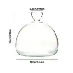 Vase en verre transparent de style scientifique avec dimensions précises, idéal pour la décoration ou les expériences.
