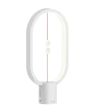 Lampe de bureau LED blanche avec design minimaliste, idéale pour un éclairage d'appoint dans un espace de travail ou de lecture.