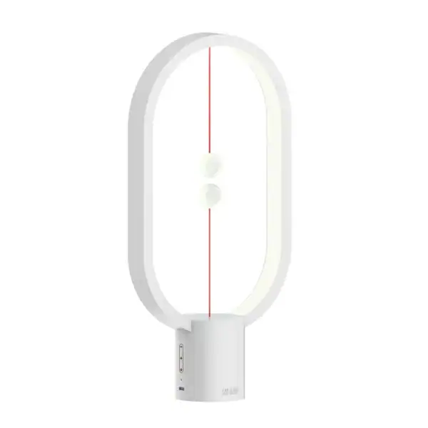 Lampe de bureau LED blanche avec design minimaliste, idéale pour un éclairage d'appoint dans un espace de travail ou de lecture.