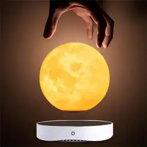 Lampe lune artificielle ronde, lumière douce et décorative pour intérieur, idéale pour créer une ambiance chaleureuse et originale dans votre espace.